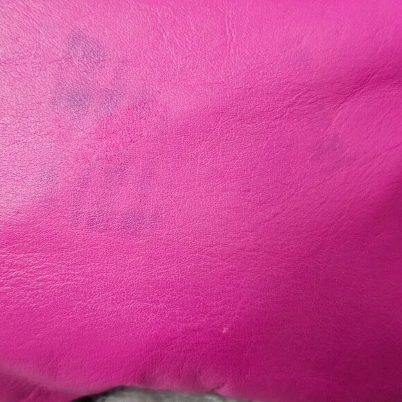 Betsey Johnson Studded Skull Cow Leather Clutch Pink Y2K Satchel Bag - Picture 10 of 10